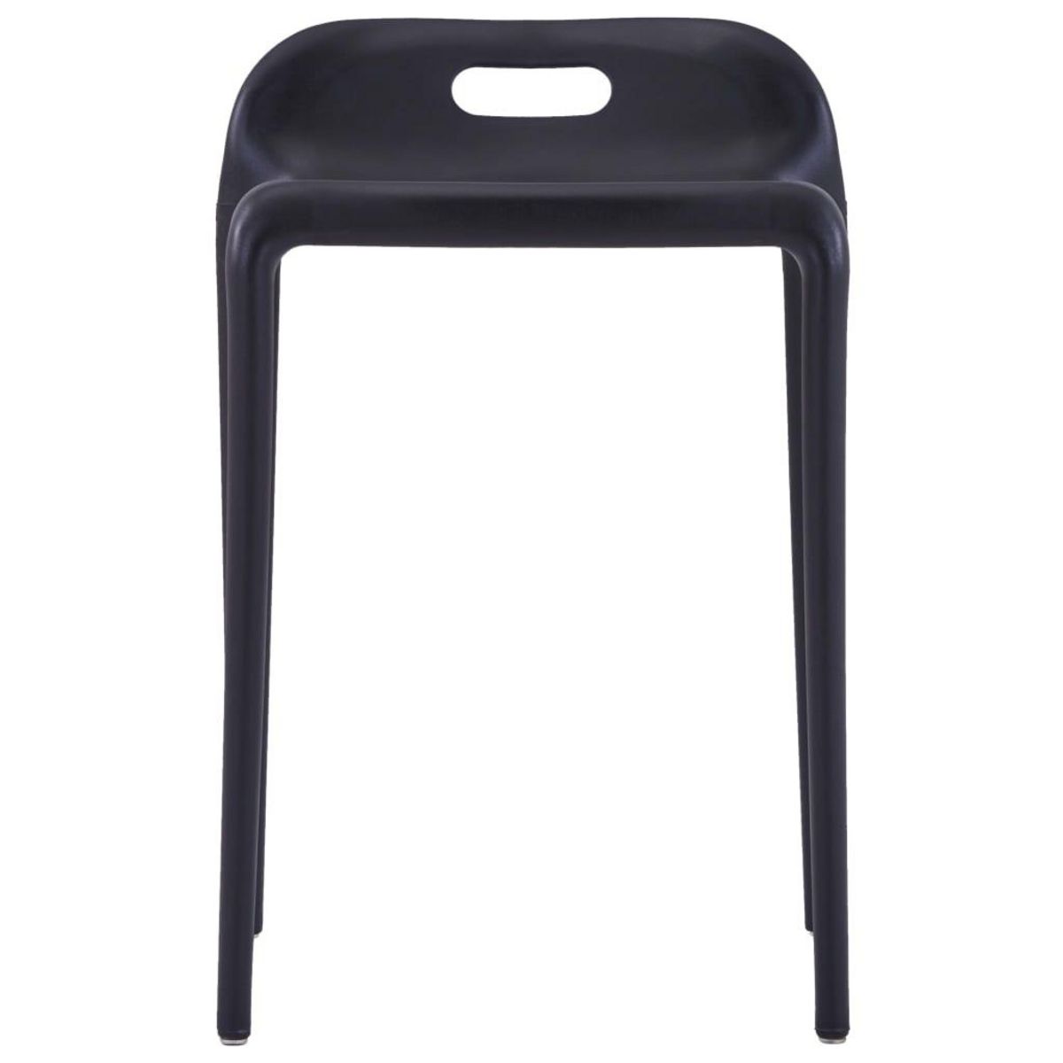 VIDAXL Tabourets empilables lot de 4 noir plastique