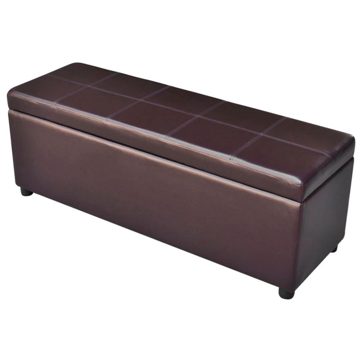 VIDAXL Banc long de rangement bois marron