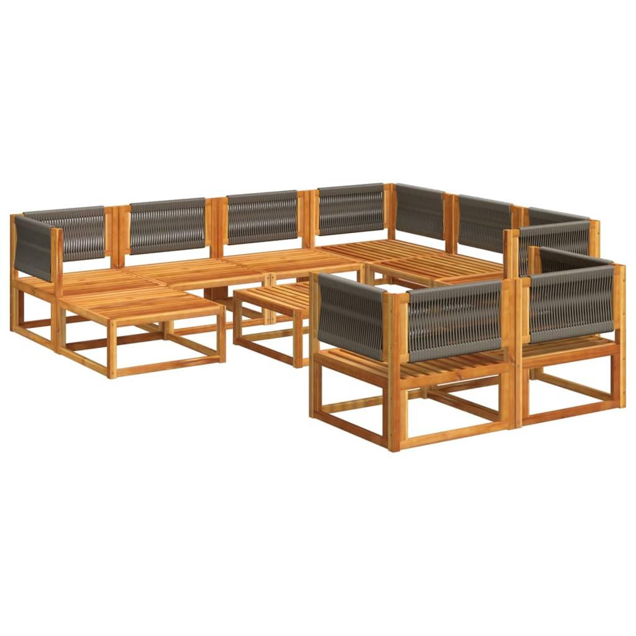 Voir la diapositive 3 : VIDAXL Salon de jardin avec coussins 10 pcs bois d'acacia solide