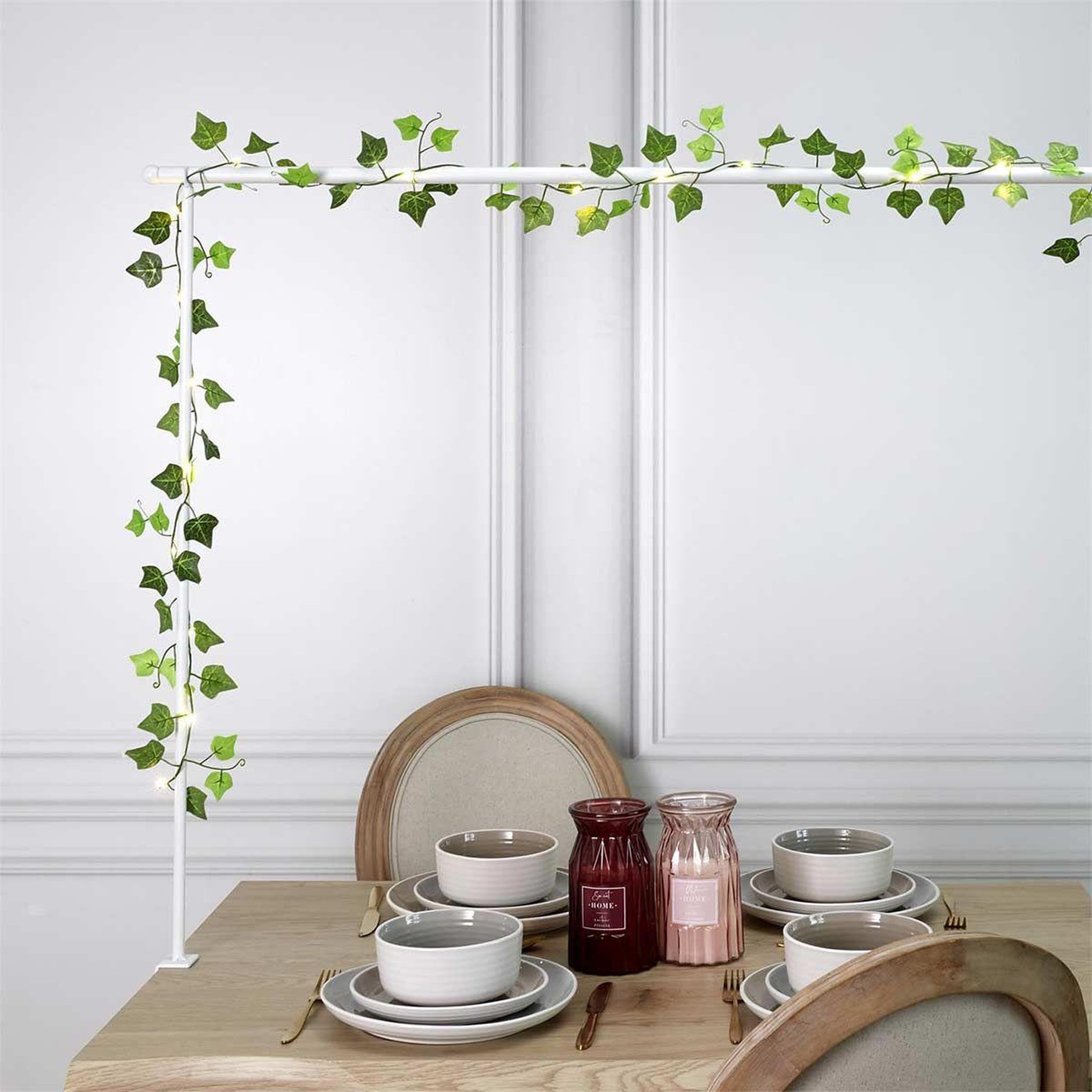 Voir la diapositive 2 : The Home Deco Factory Guirlande lumineuse 20 led  feuille  200cm vert