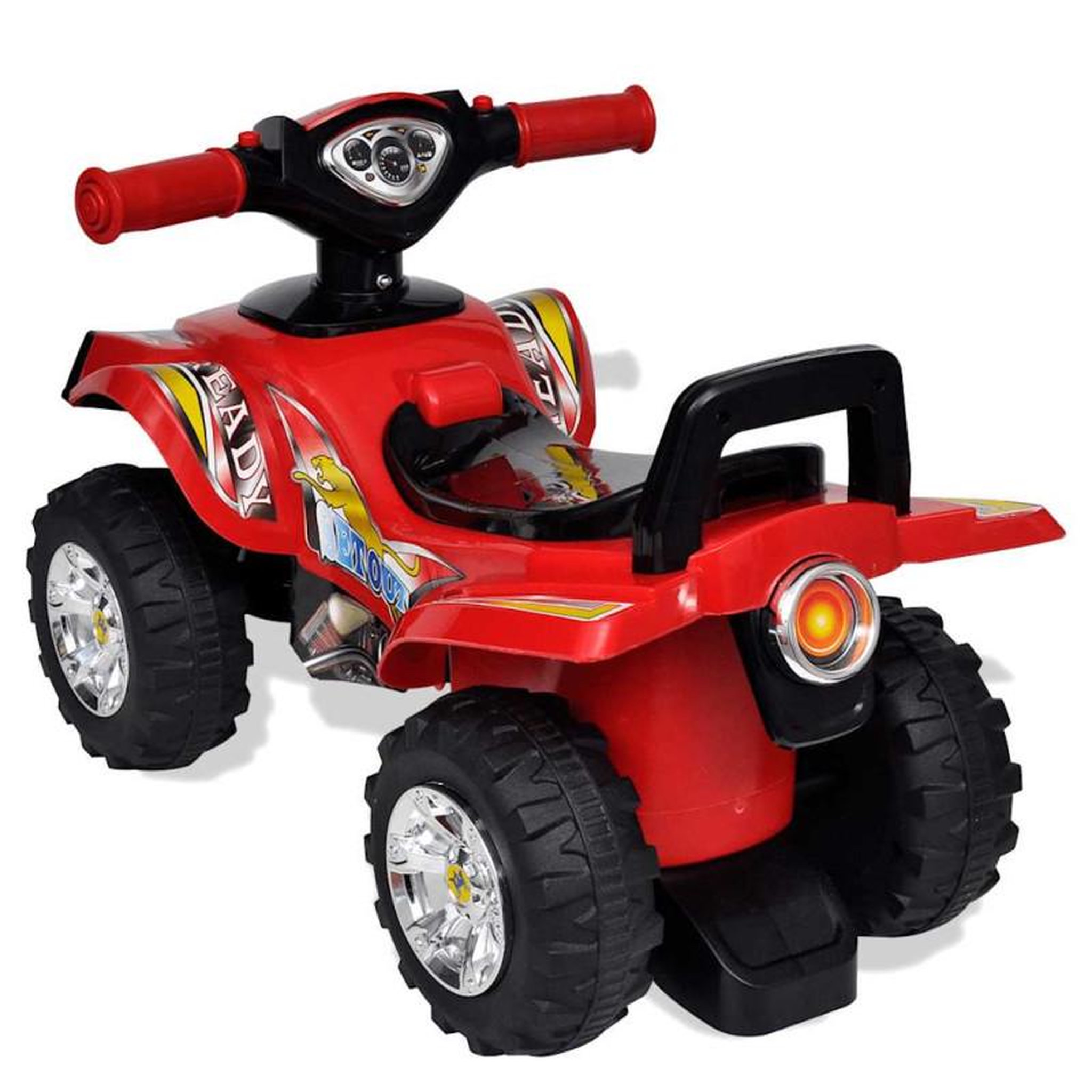 Voir la diapositive 2 : VIDAXL Quad à chevaucher enfant rouge avec son et lumière
