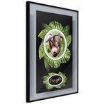 Paris Prix Affiche Murale Encadrée  Greetings from the Jungle. Coloris disponibles : Noir, Jaune