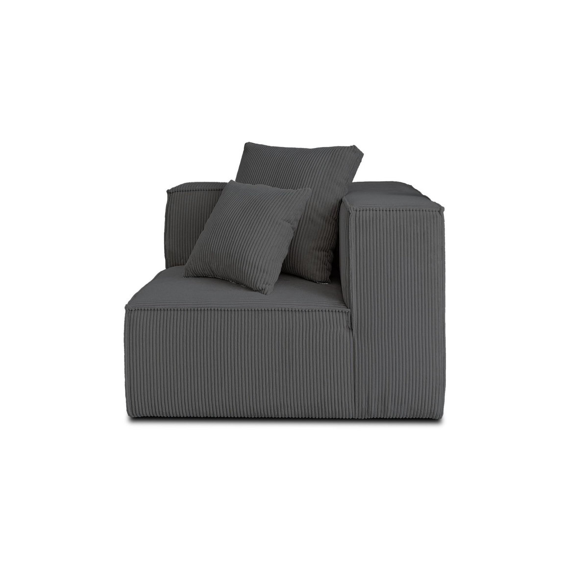 LISA DESIGN Colombine - module d'assise d'angle réversible - en velours côtelé