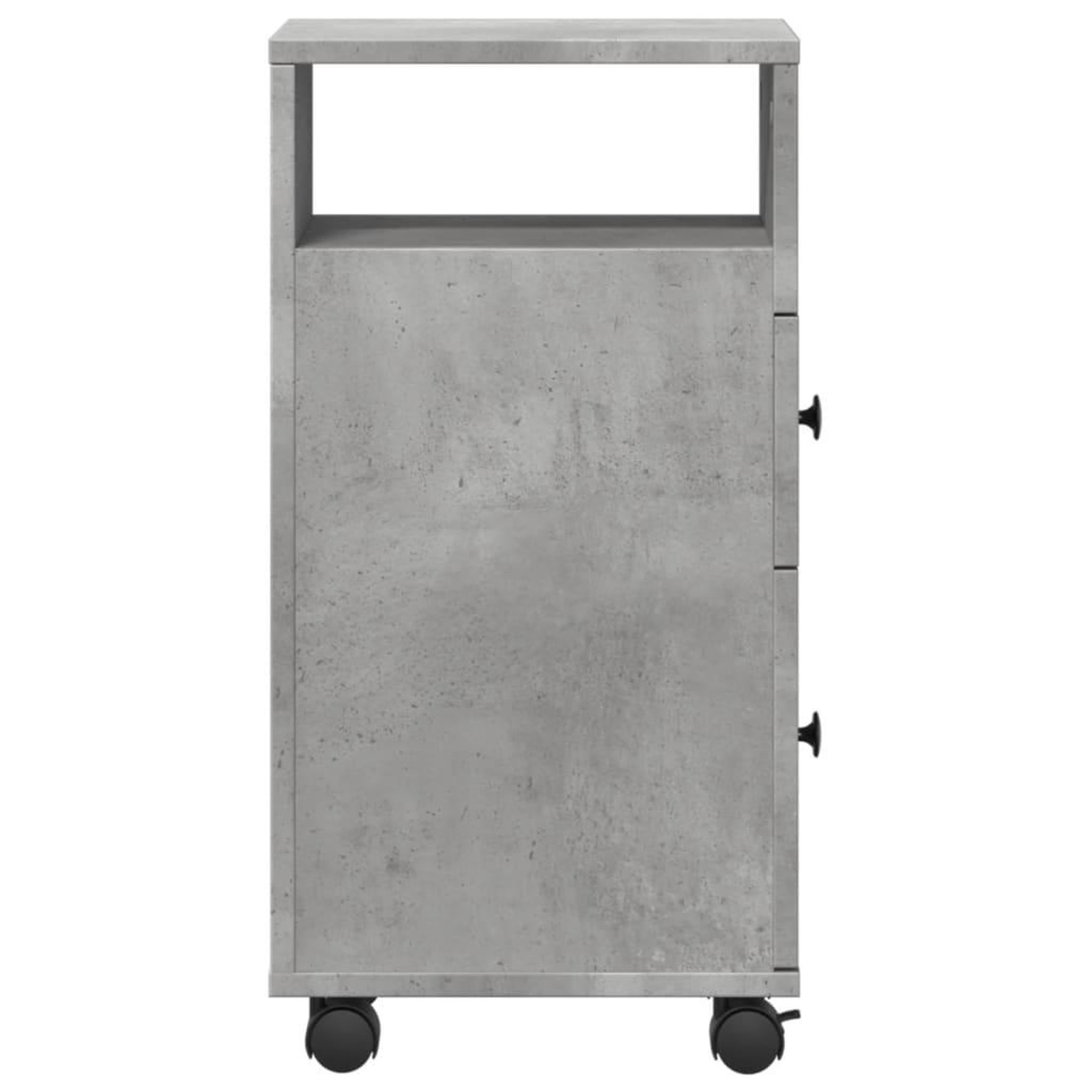 Voir la diapositive 5 : VIDAXL Meuble etroit de salle de bain a roulettes gris beton
