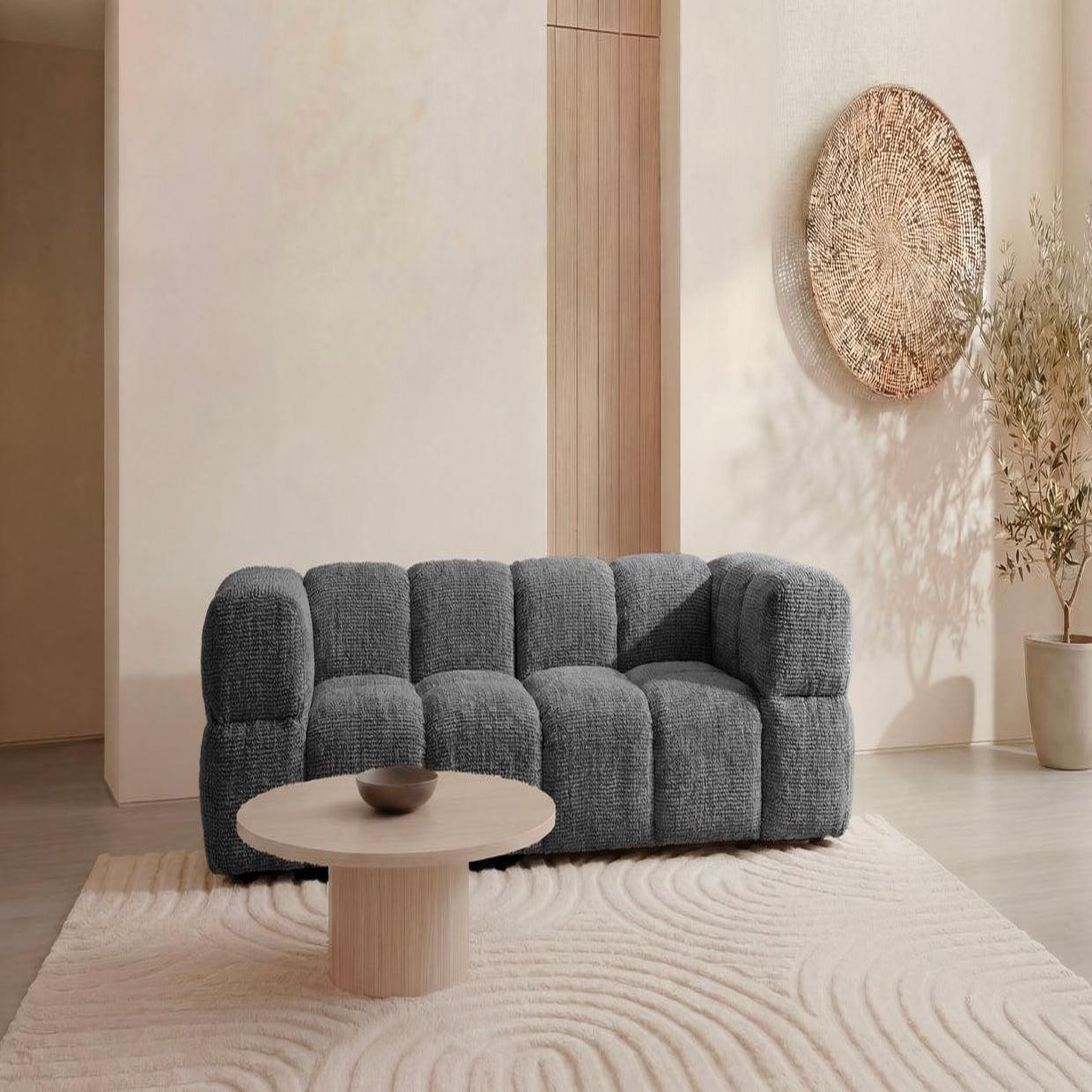 Voir la diapositive 2 : CASANOVA PARIS Gustave - canapé droit tissu chenille 2 places