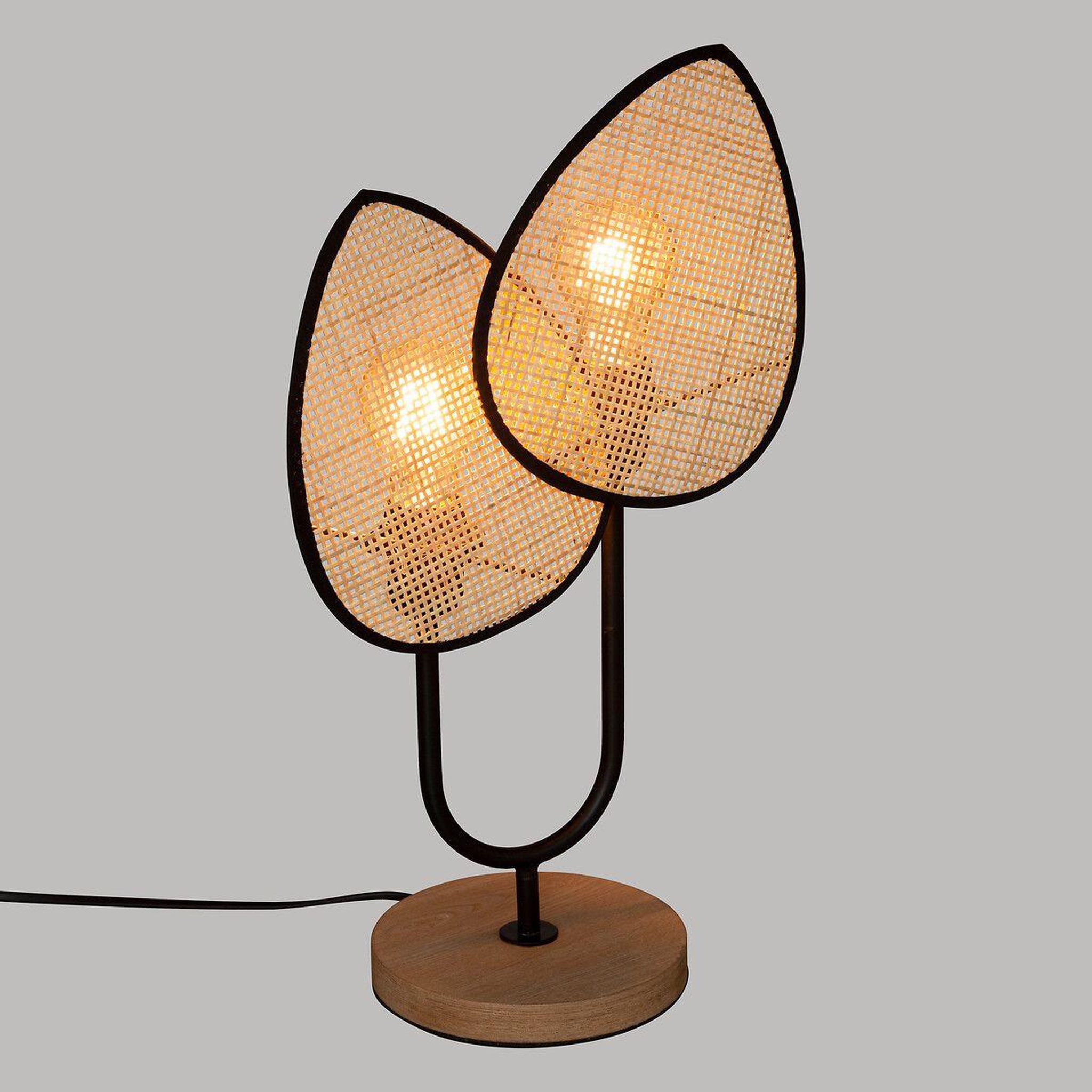 Voir la diapositive 4 : ATMOSPHERA Lampe à poser en métal  olme  44cm beige