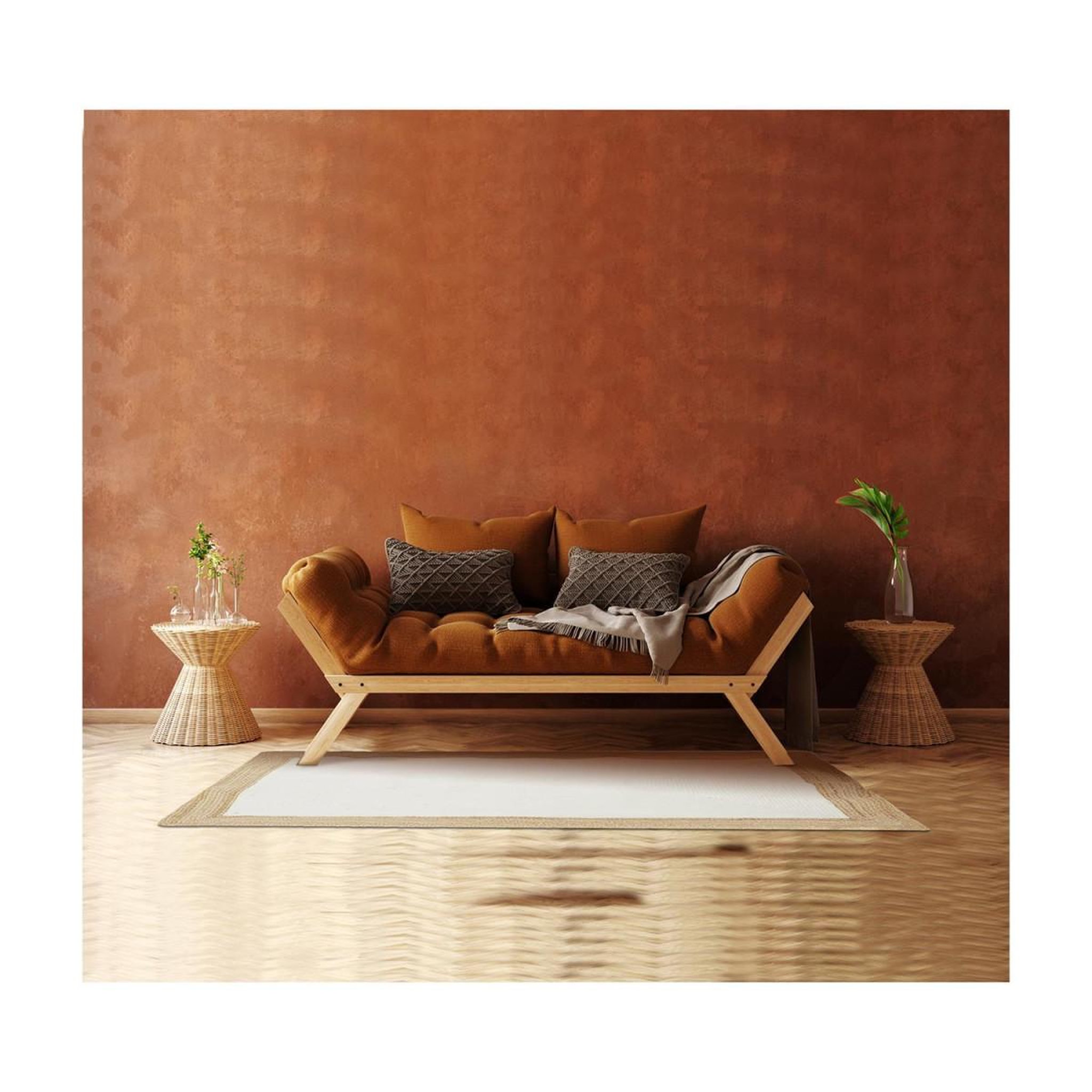 Voir la diapositive 4 : The Home Deco Factory Tapis déco en jute  rodame  120x170cm écru