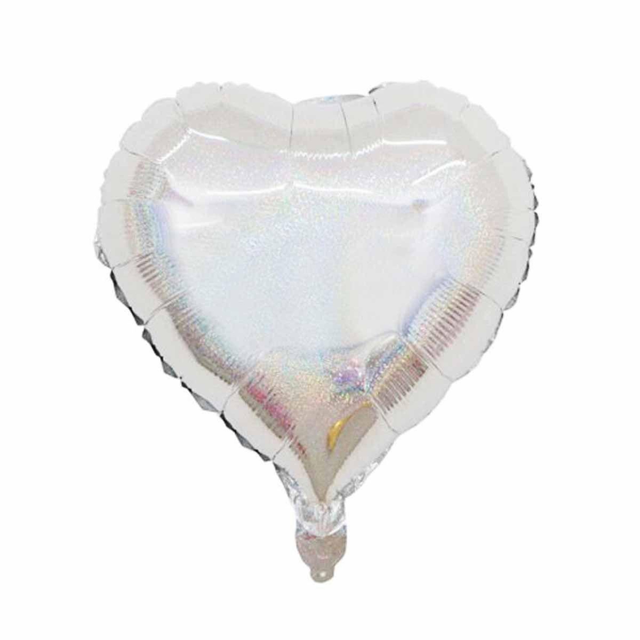 HOMEA Ballon Gonflable Métallisé  Cœur  38cm Argent