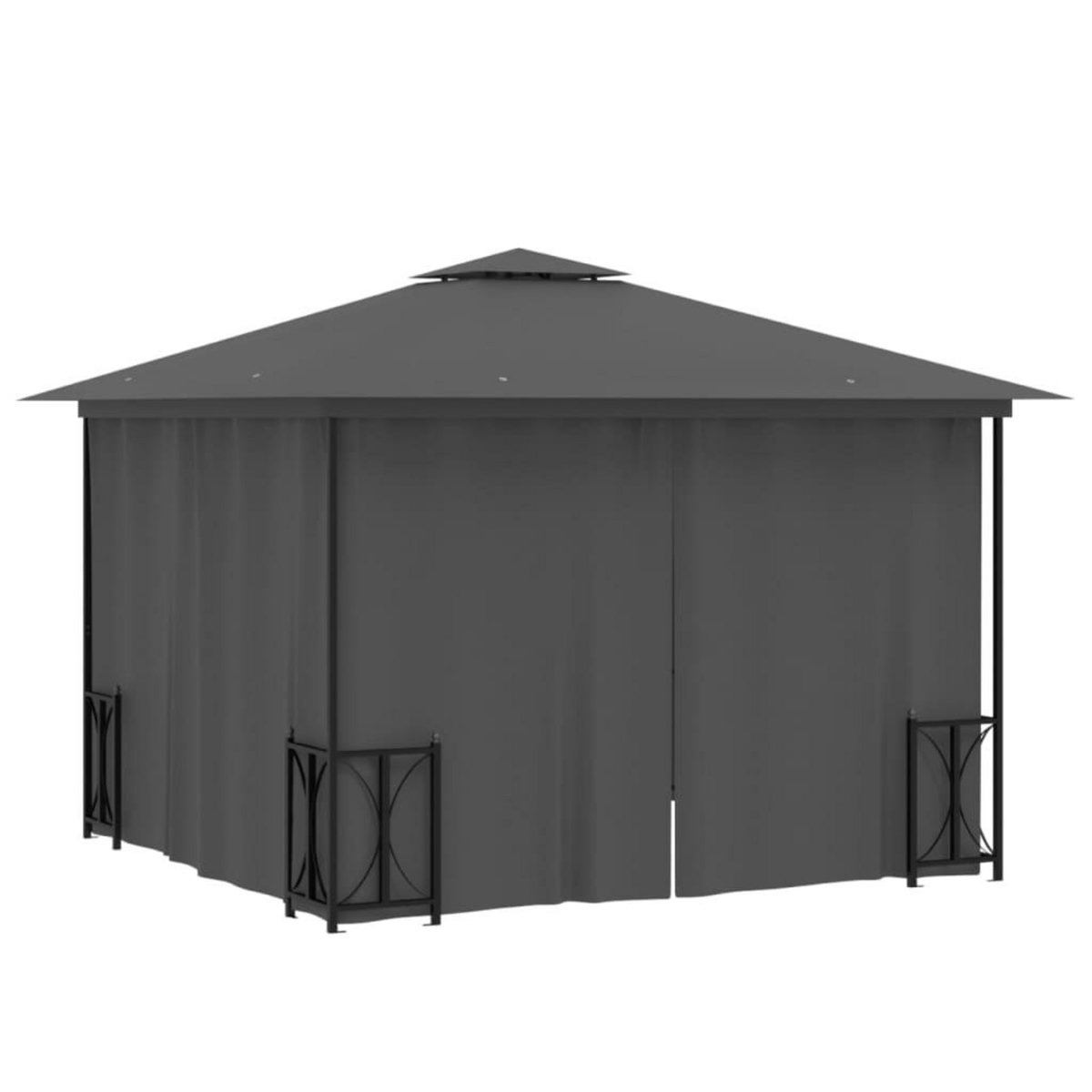 VIDAXL Tonnelle avec parois et toit double 3x3 m Anthracite