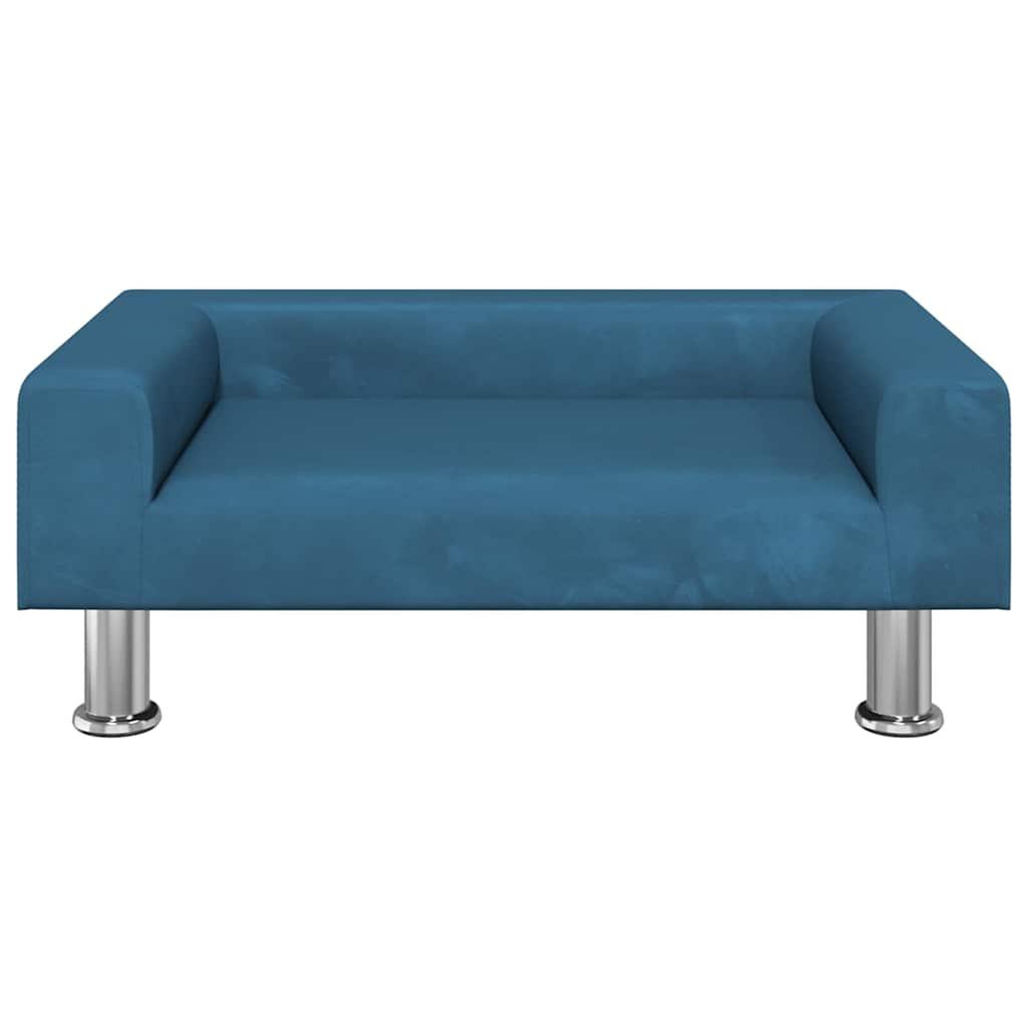 Voir la diapositive 3 : VIDAXL Lit pour chien bleu 70x45x26,5 cm velours