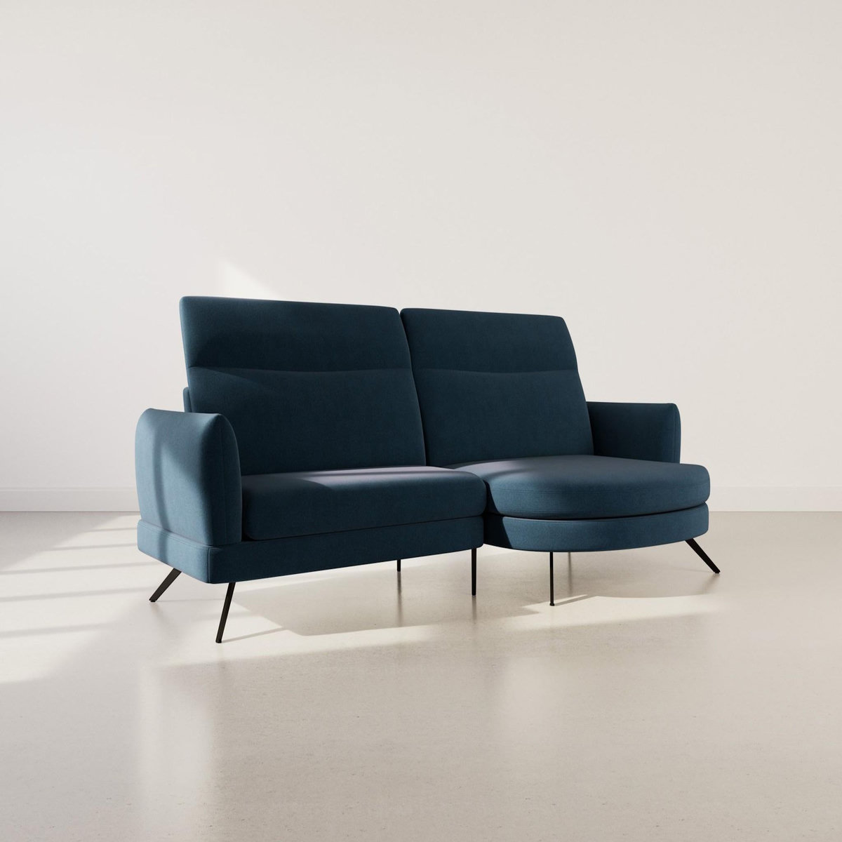 LISA DESIGN Terry - canapé d'angle droit 4 places avec têtières réglables en tissu texturé