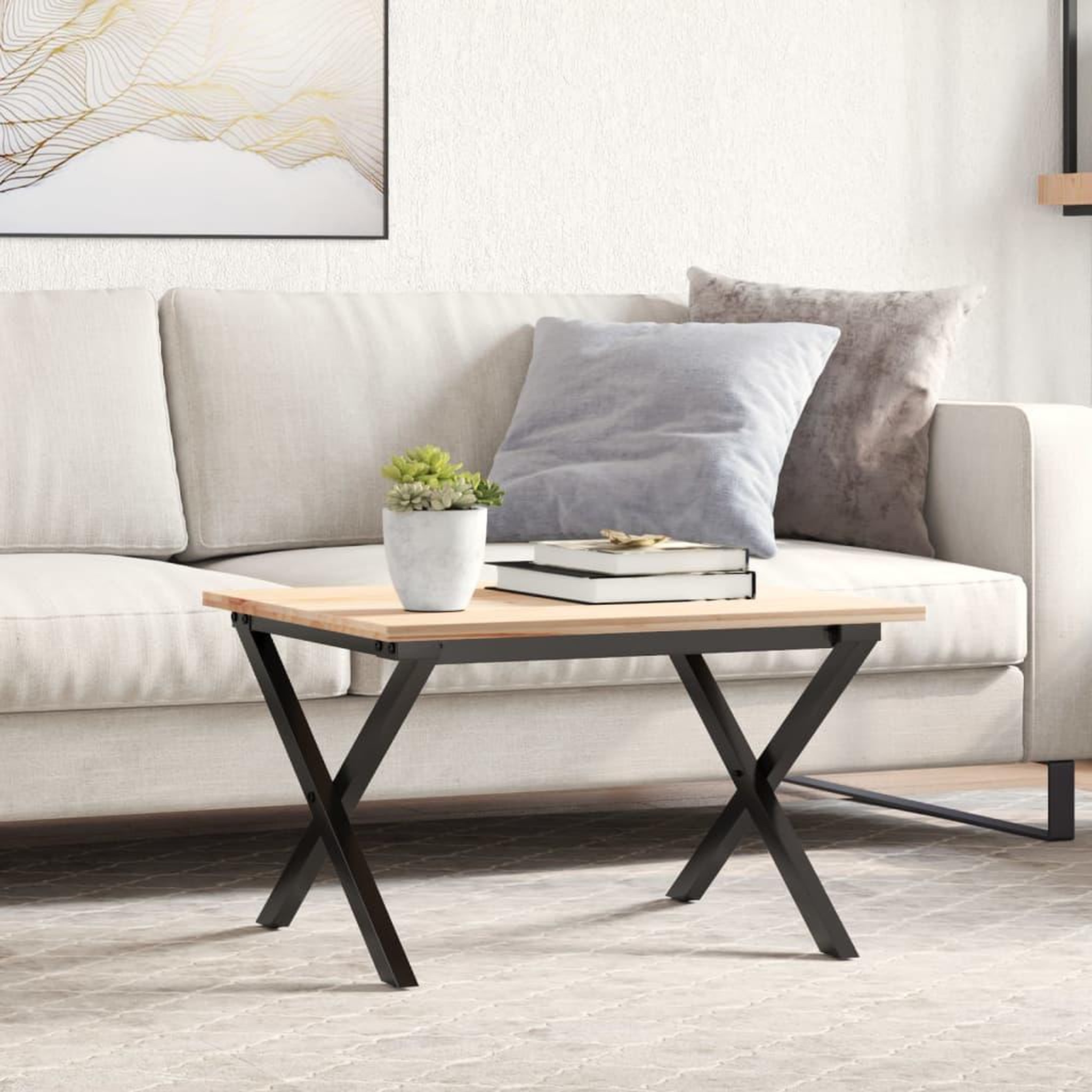 VIDAXL Pieds de table basse cadre en X 60x40x38 cm acier