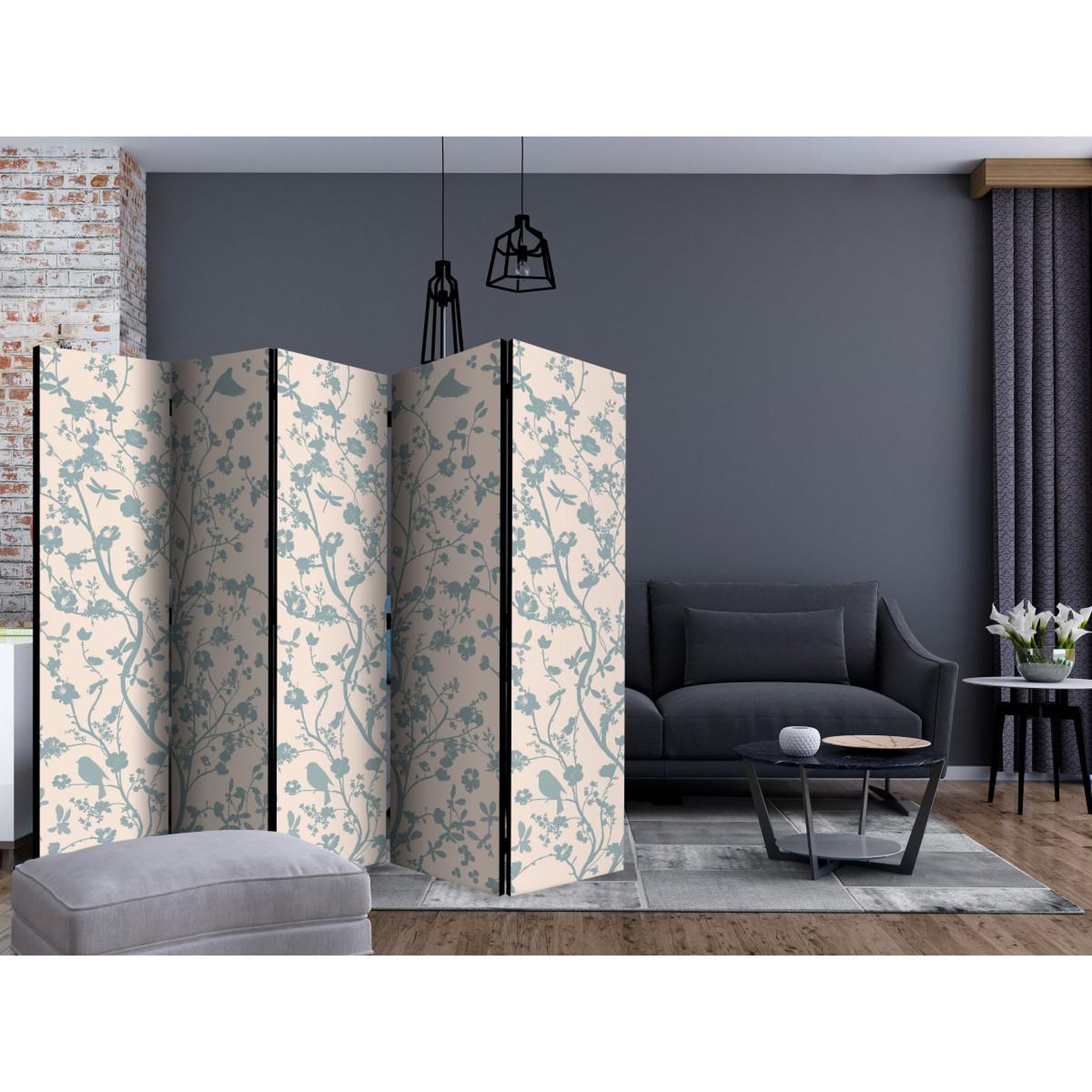 Voir la diapositive 2 : Paris Prix Paravent 5 volets  spring commotion  172x225cm