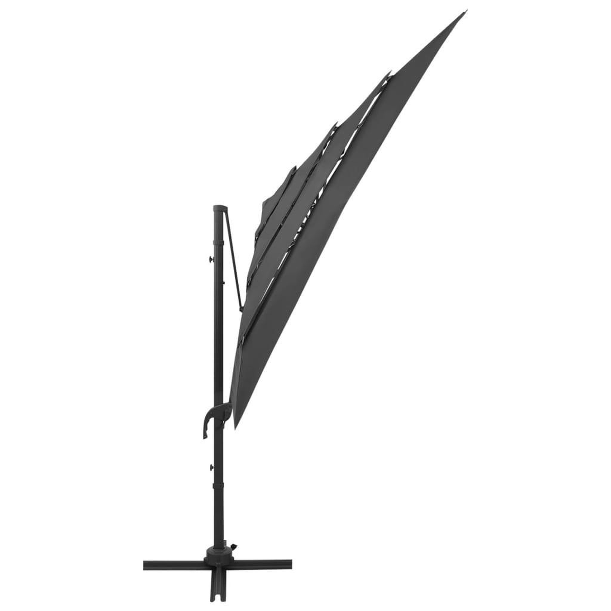 Voir la diapositive 4 : VIDAXL Parasol de jardin a 4 niveaux avec mat en aluminium anthracite