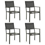 VIDAXL Chaises de jardin lot de 4 Textilene et acier Noir anthracite