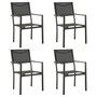 Voir la diapositive 1 : VIDAXL Chaises de jardin lot de 4 Textilene et acier Noir anthracite