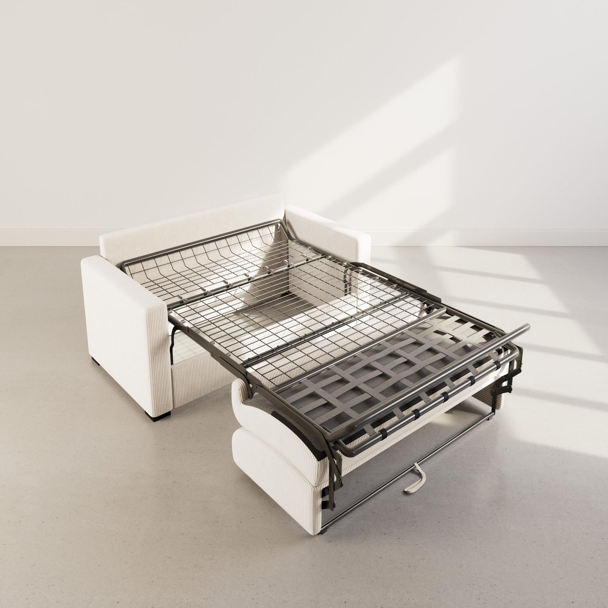 Voir la diapositive 4 : BEST MOBILIER Tristan - canapé lit 3 places convertible express couchage quotidien 140 cm matelas 14 cm en velours côtelé