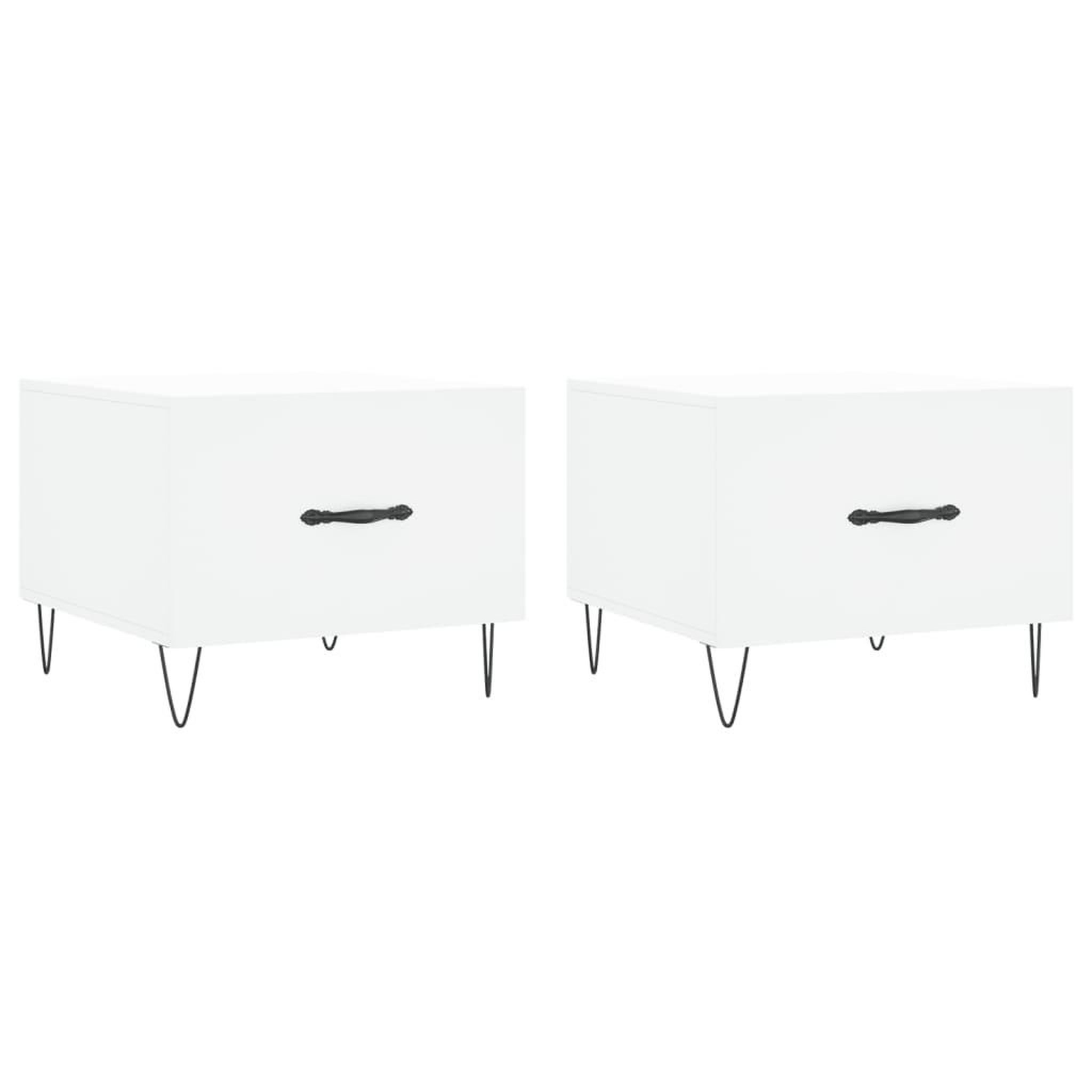 Voir la diapositive 2 : VIDAXL Tables basses 2 pcs blanc 50x50x40 cm bois d'ingenierie
