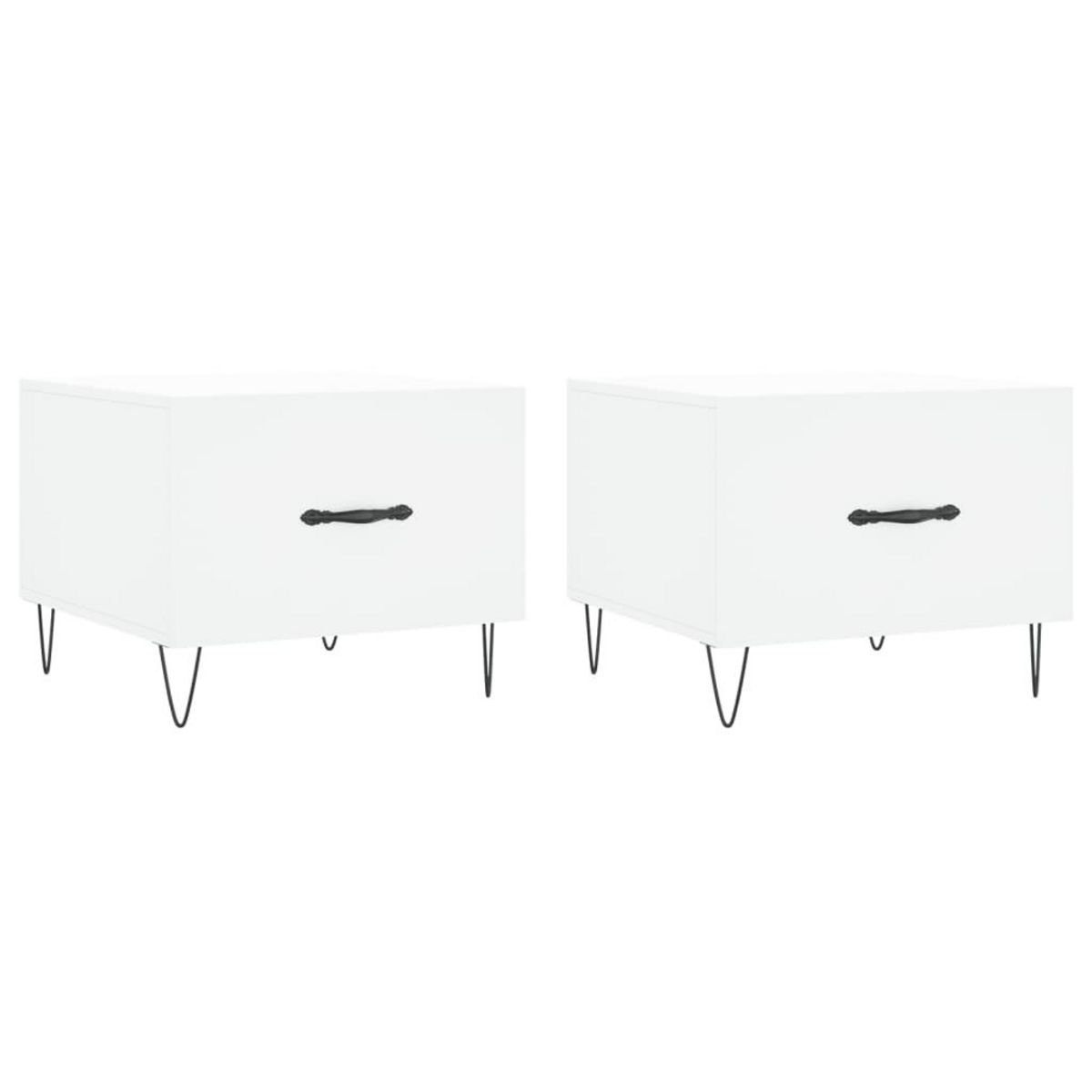 VIDAXL Tables basses 2 pcs blanc 50x50x40 cm bois d'ingenierie