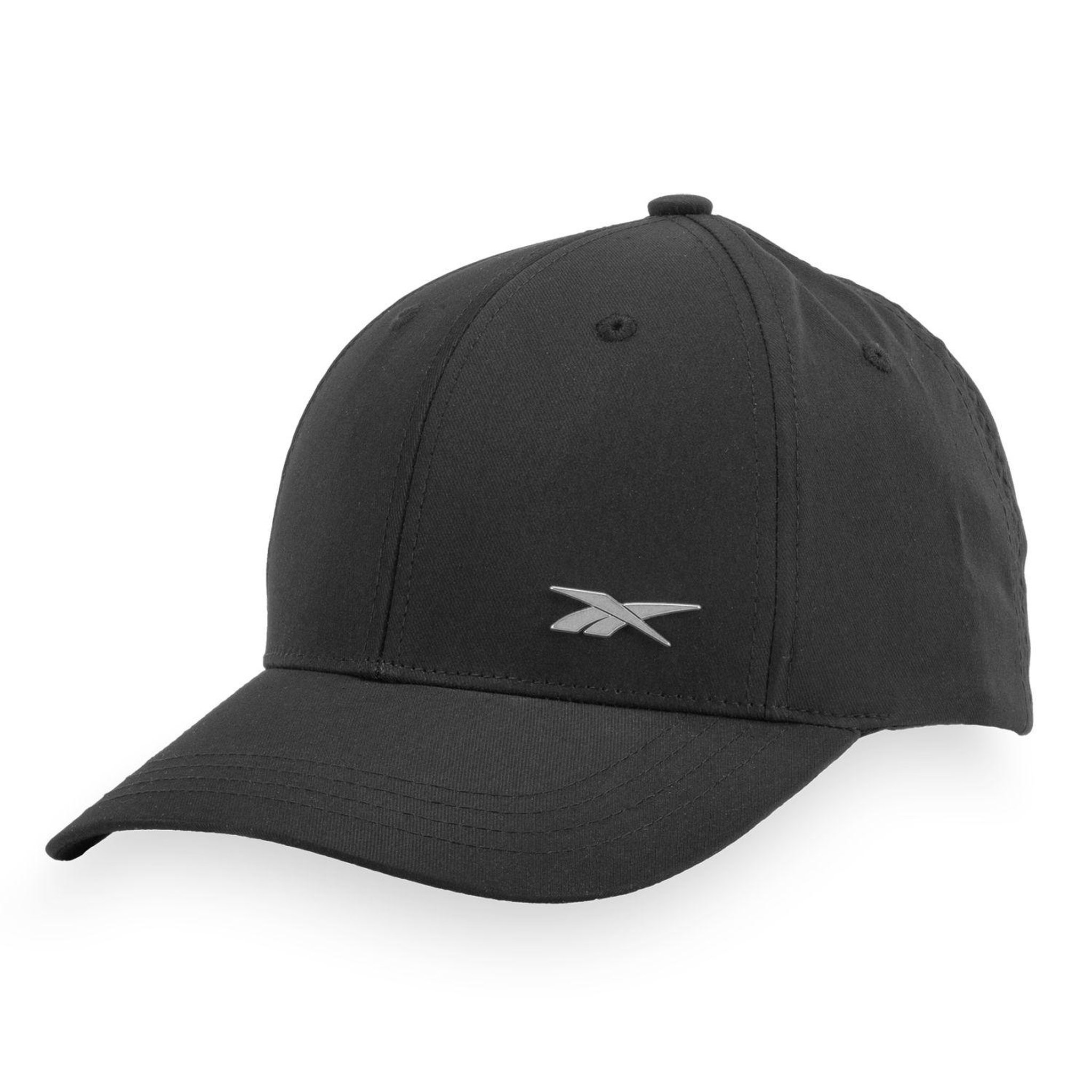 Reebok Casquette Baseball en polyester avec écusson argenté Badge Cap. Coloris disponibles : Noir
