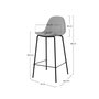 Voir la diapositive 4 : Rendez vous déco Lot de 2 chaises pour îlot central en tissu gris clair 65,5 cm-Henrik