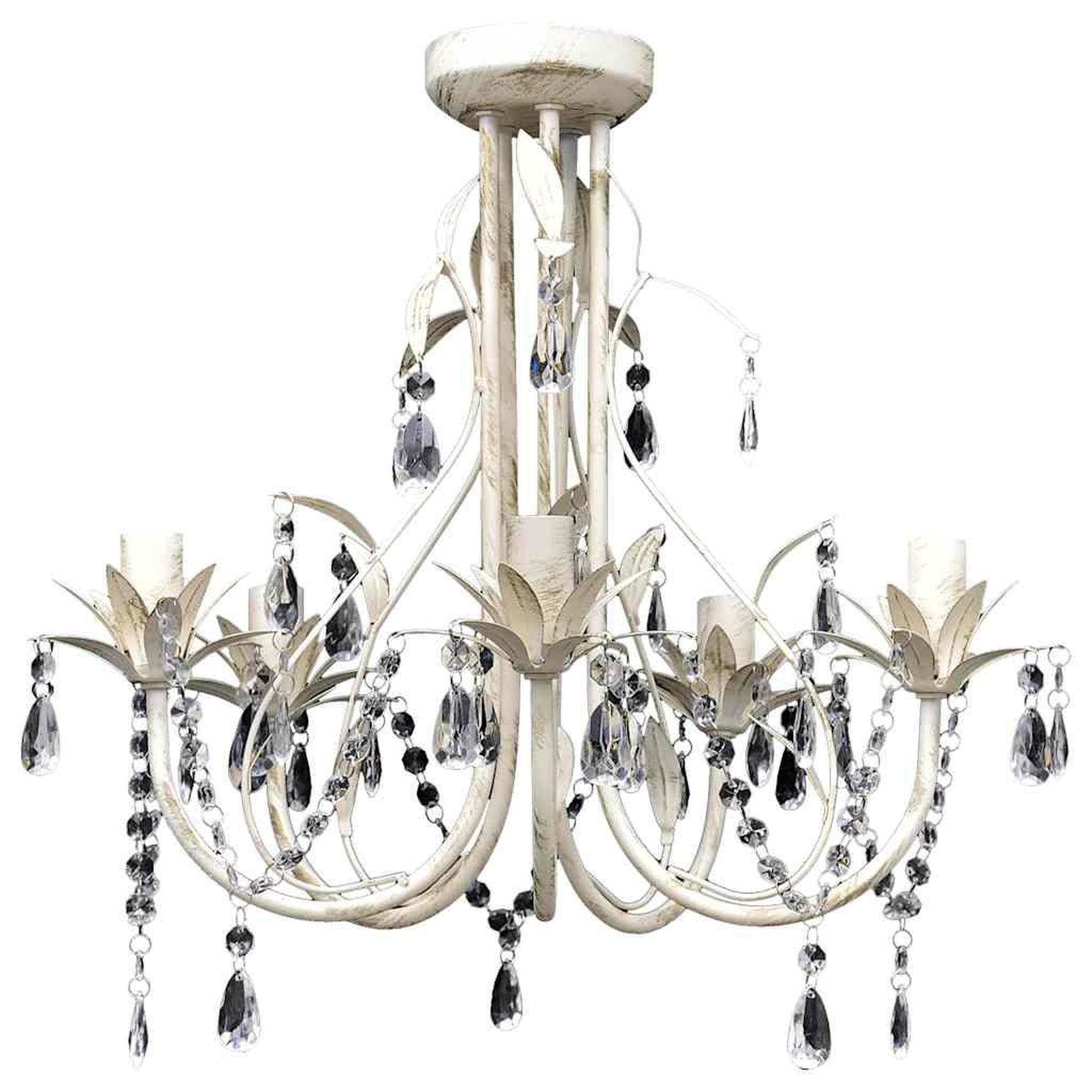 VIDAXL Lustre suspendu en cristal 5 douilles d'ampoule