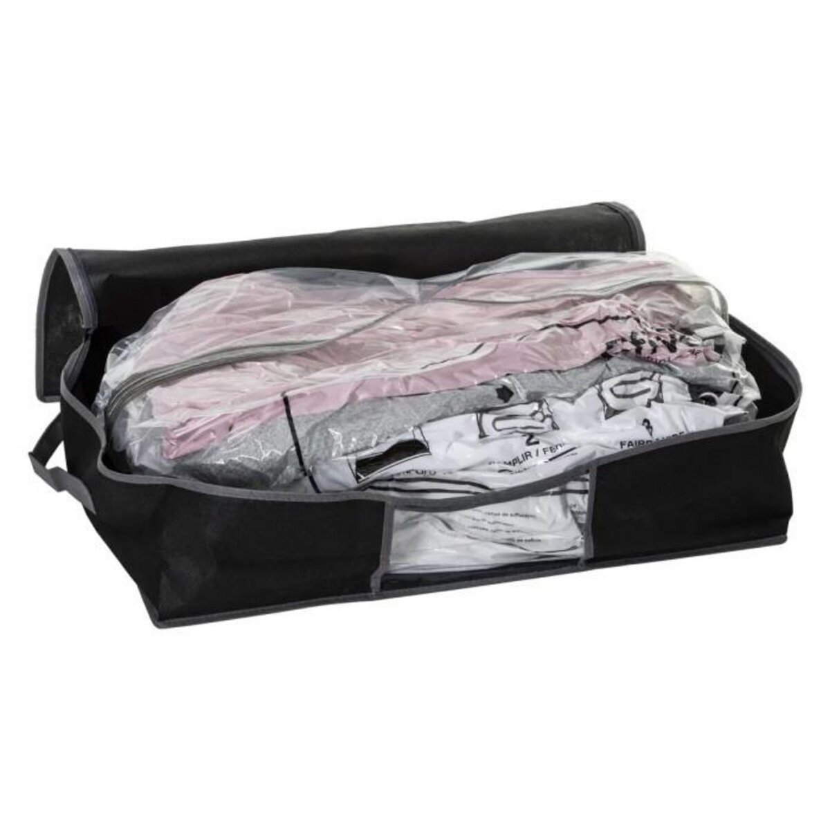 FIVE Housse de Rangement Sous Vide  Liseret  60cm Noir