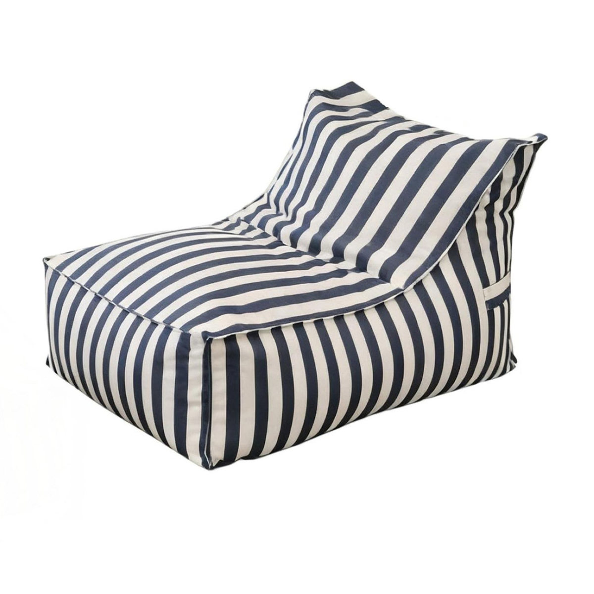 CONCEPT USINE Pouf d'extérieur rayé bleu déperlant et anti-UV – 100x65x65 cm POSITANO