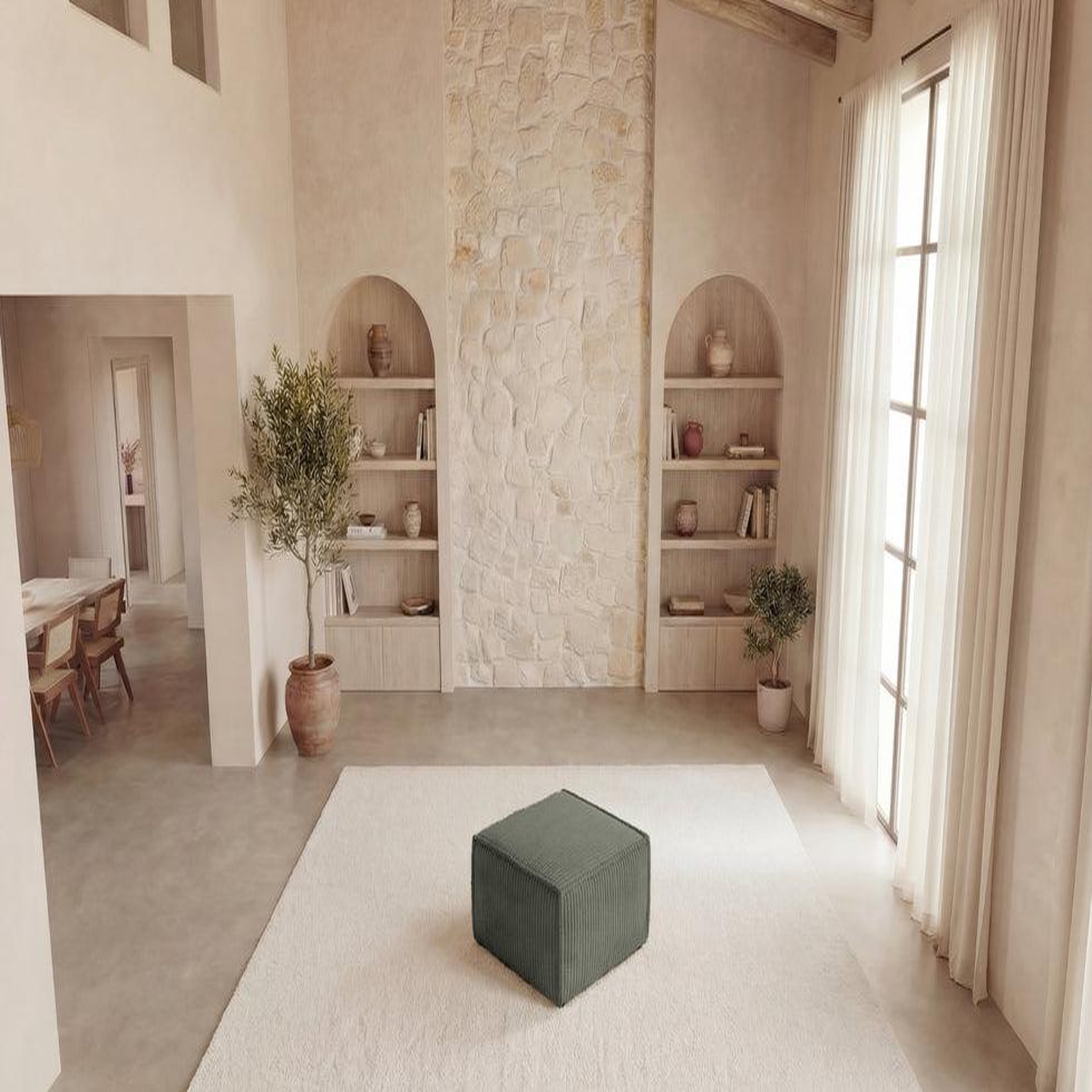 Voir la diapositive 4 : CASANOVA PARIS Laria - pouf gros velours côtelé