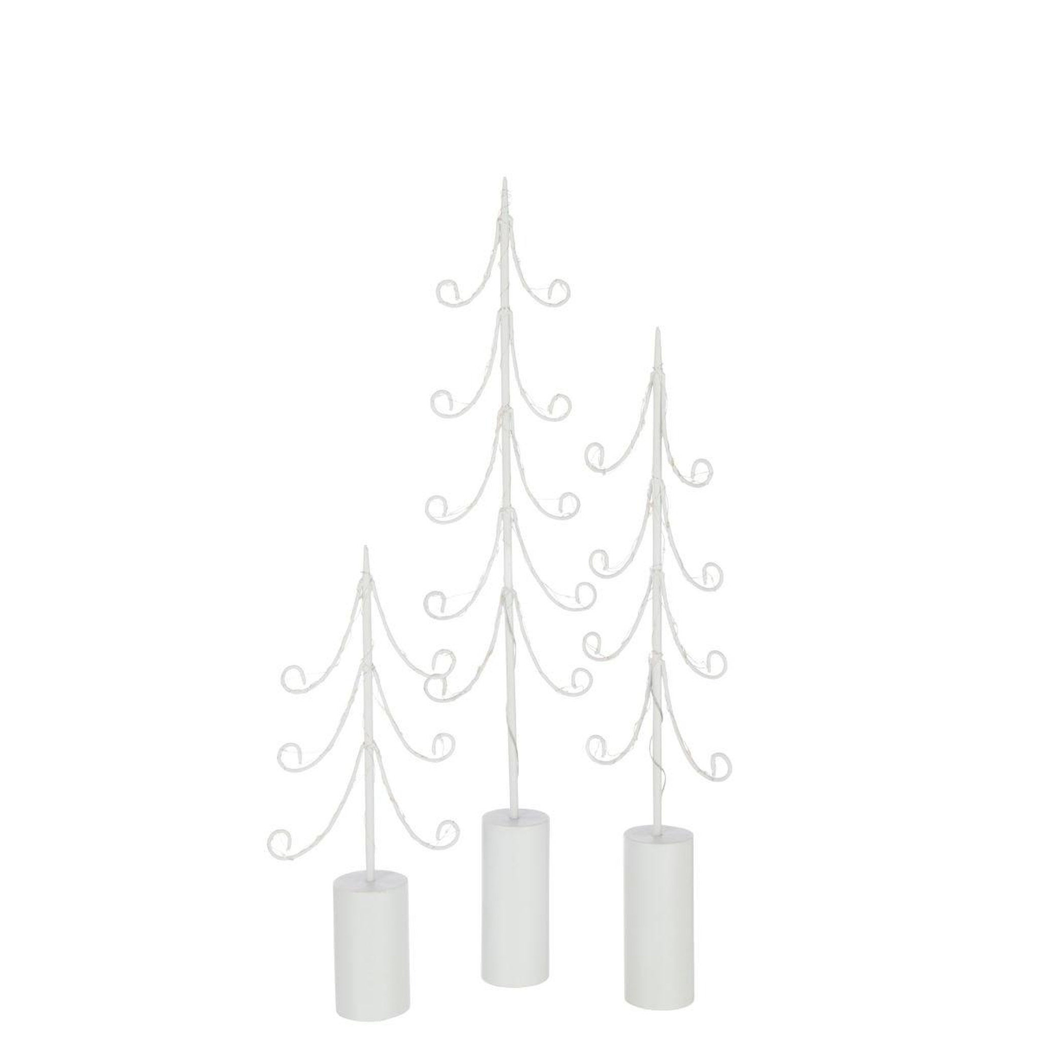 Voir la diapositive 4 : J-LINE Sapin à led en métal  cylindre  72cm blanc