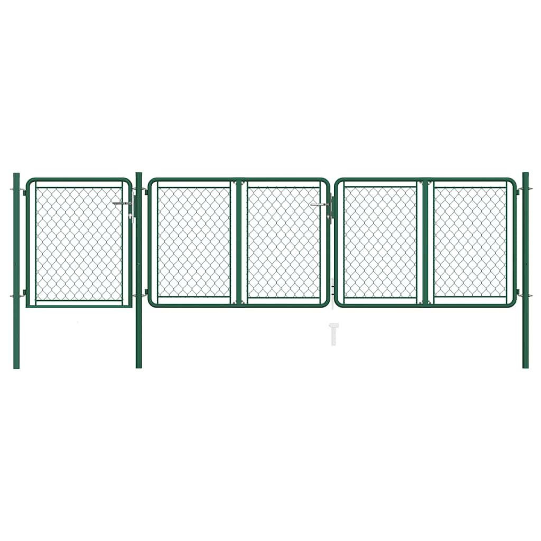 Voir la diapositive 2 : VIDAXL Portail de jardin en acier vert 400 x 75 cm