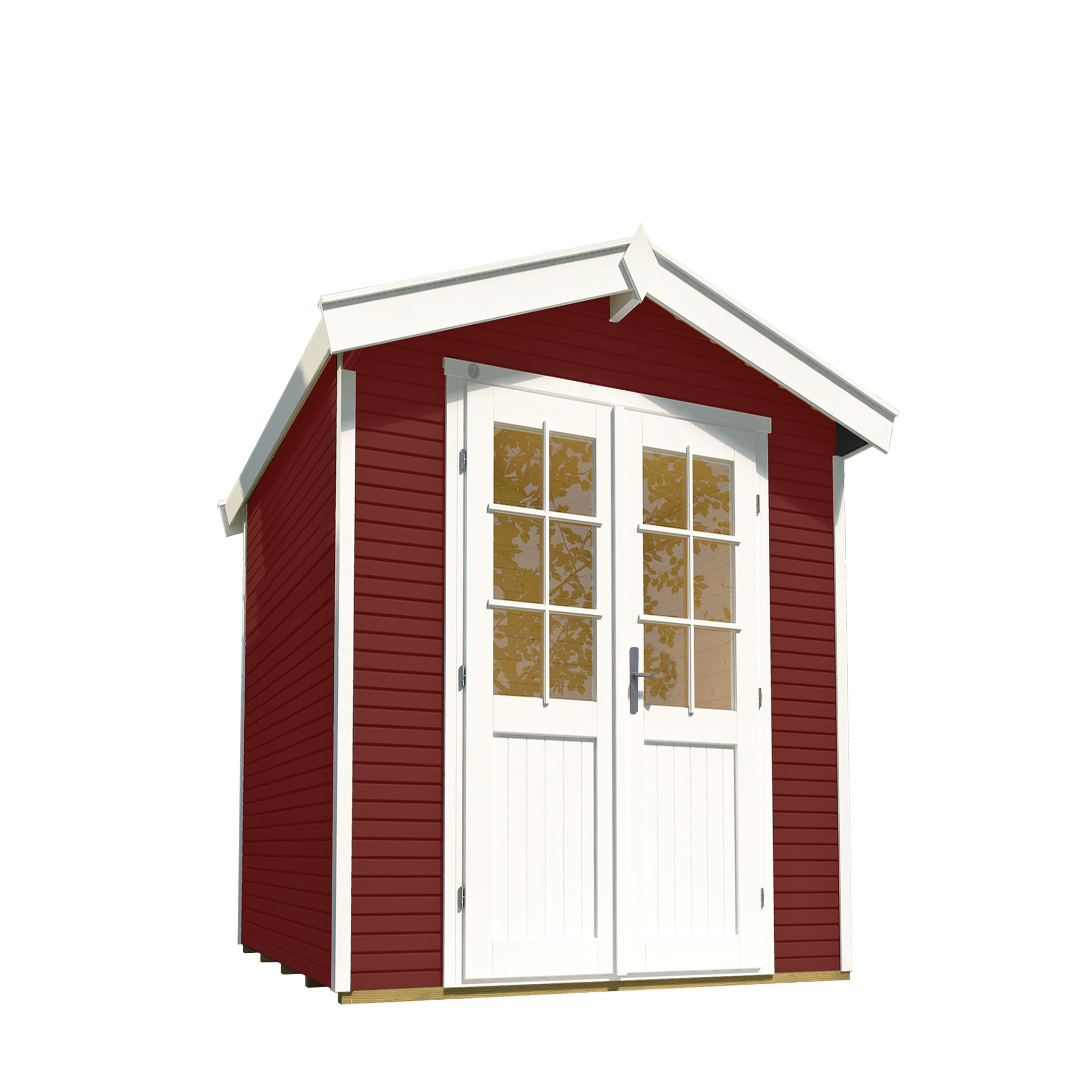 Voir la diapositive 3 : WEKA Abri de jardin bois - Rouge - 4,68m²