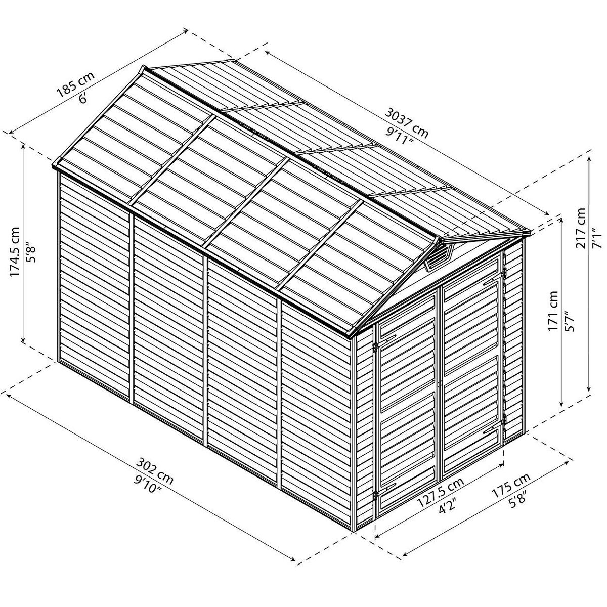 Canopia by PALRAM Abri de jardin polycarbonate - 5,1m² - SKYLIGHT