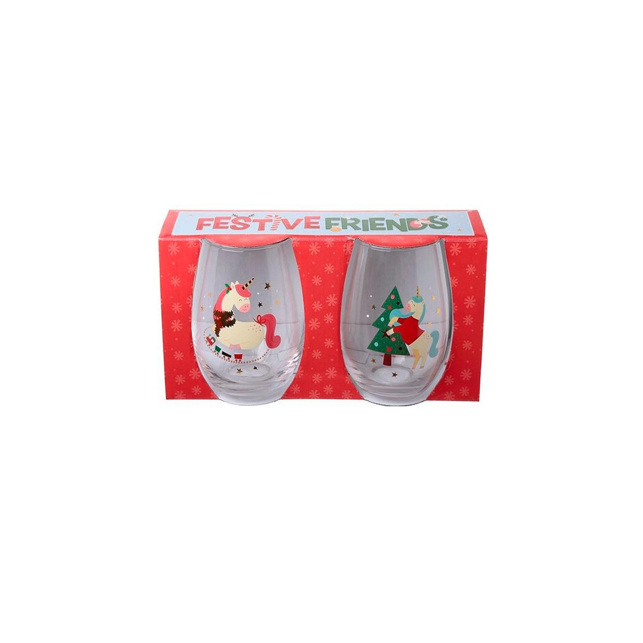 Voir la diapositive 3 : Eden Set de 2 grands verres licorne – 570 ml