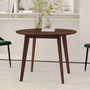 Voir la diapositive 2 : MAISON PAVANE Table ronde 4 personnes en bois foncé D100 cm-Réno