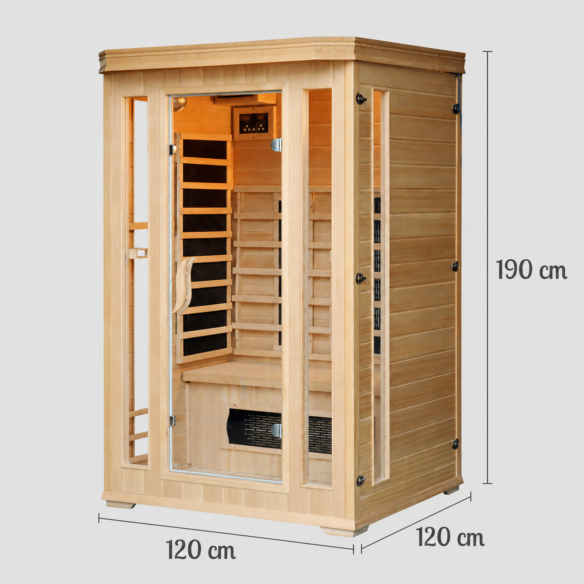 Voir la diapositive 4 : CONCEPT USINE Cabine de sauna luxe infrarouge 2 places narvik