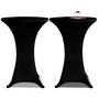 Voir la diapositive 1 : VIDAXL Housse de table Ø 60 cm Noir extensible 2 pcs