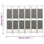 Voir la diapositive 6 : VIDAXL Cloison de separation 6 panneaux Gris 210x165 cm Tissu
