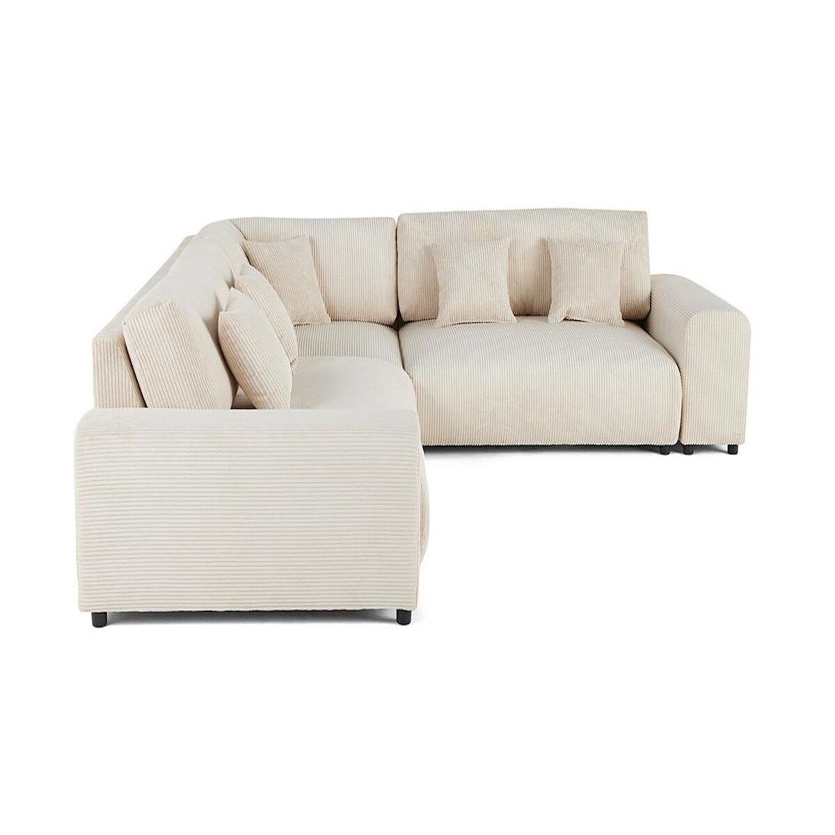 LISA DESIGN Garance - canapé modulable d'angle droit - 5 places - en velours côtelé