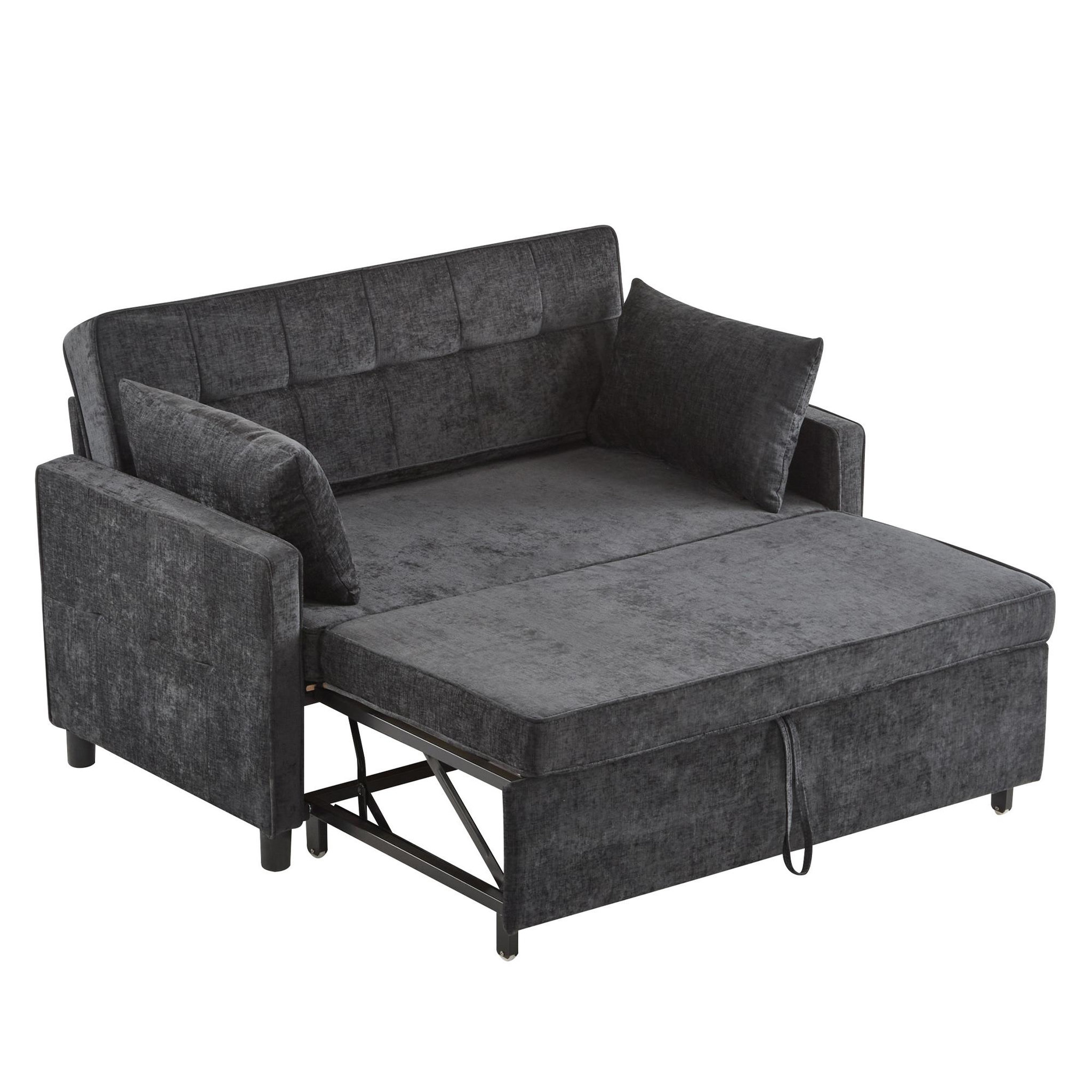 MERAX Canapé droit convertible 2 places tissu. Coloris disponibles : Beige, Noir