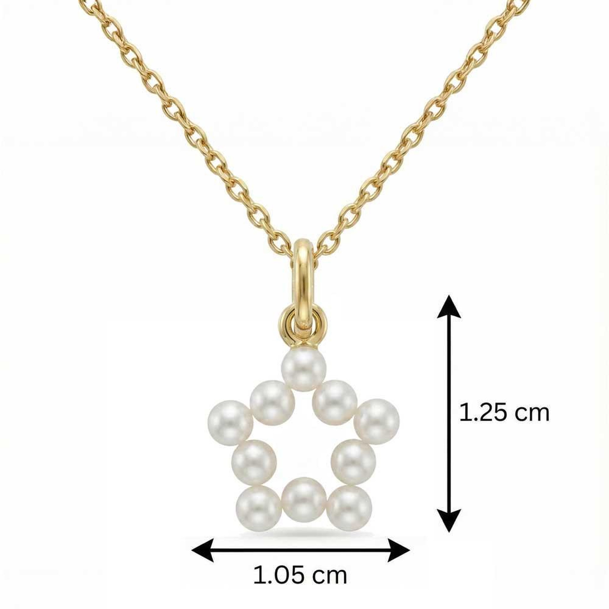 Voir la diapositive 2 : L'ATELIER D'AZUR Pendentif Etoile - Perles et Or Jaune - Chaine Dorée Offerte
