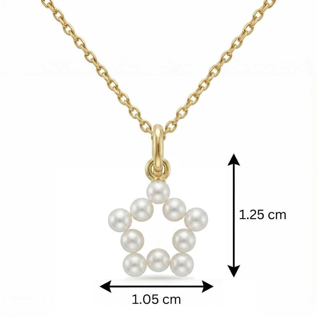 L'ATELIER D'AZUR Pendentif Etoile - Perles et Or Jaune - Chaine Dorée Offerte