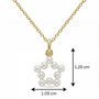 Voir la diapositive 2 : L'ATELIER D'AZUR Pendentif Etoile - Perles et Or Jaune - Chaine Dorée Offerte