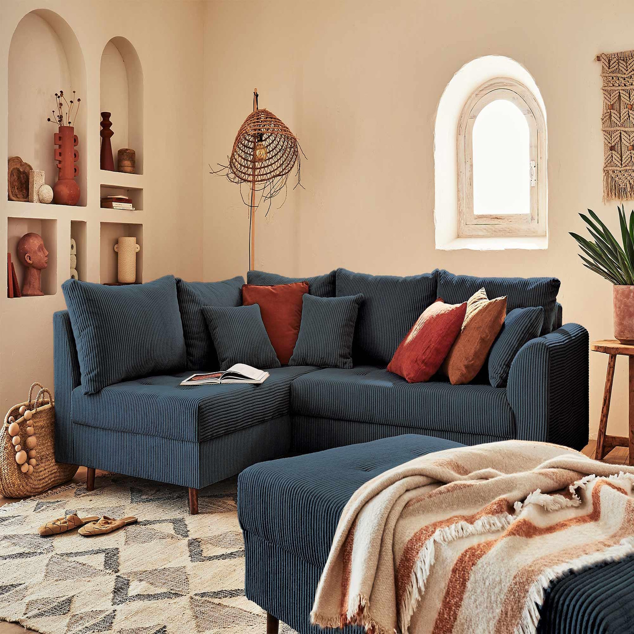 Voir la diapositive 6 : LISA DESIGN Rune - pouf modulable - en velours côtelé