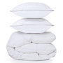 Voir la diapositive 1 : ID MARKET Couette 220x240 CM AELA en plume d'oie anti acarien 500 gr + 2 oreillers