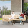 Voir la diapositive 4 : OUTSUNNY Ensemble salon de jardin d'angle 5 places avec table basse et coussins beige résine tressée effet rotin