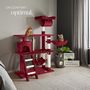 Voir la diapositive 3 : tectake Arbre à chat 141 cm avec griffoir et plateforme d'escalade rouge bordeaux
