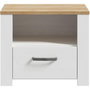Voir la diapositive 3 : MARKET24 Chevet 1 tiroir et 1 niche - BOHOL - Chene / Blanc - L61,6 x P42 x H52 cm