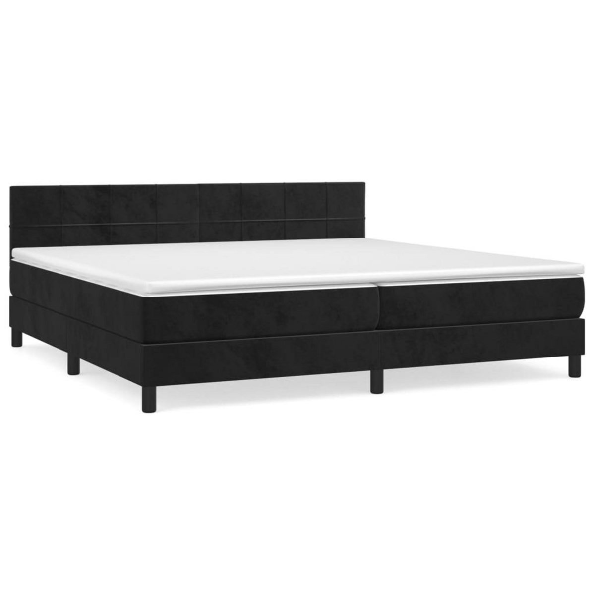 VIDAXL Sommier a lattes de lit et matelas Noir 200x200 cm Velours