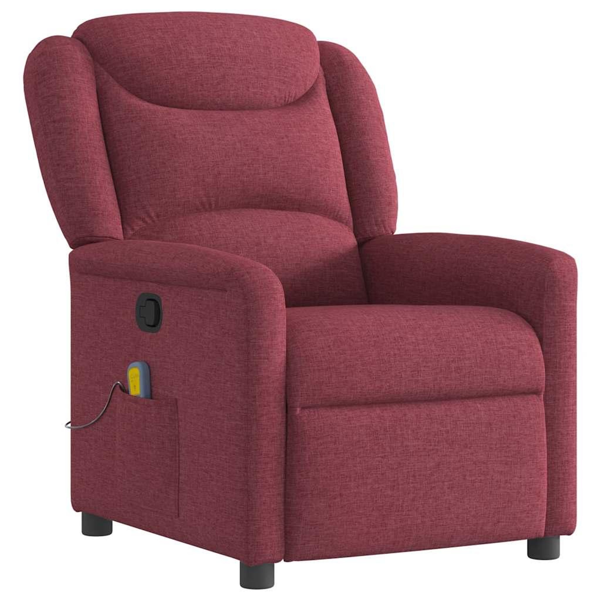 Voir la diapositive 2 : VIDAXL Fauteuil de massage inclinable Rouge bordeaux Tissu